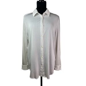 MAGASCHONI Striped White&Navy Button down Blouse L